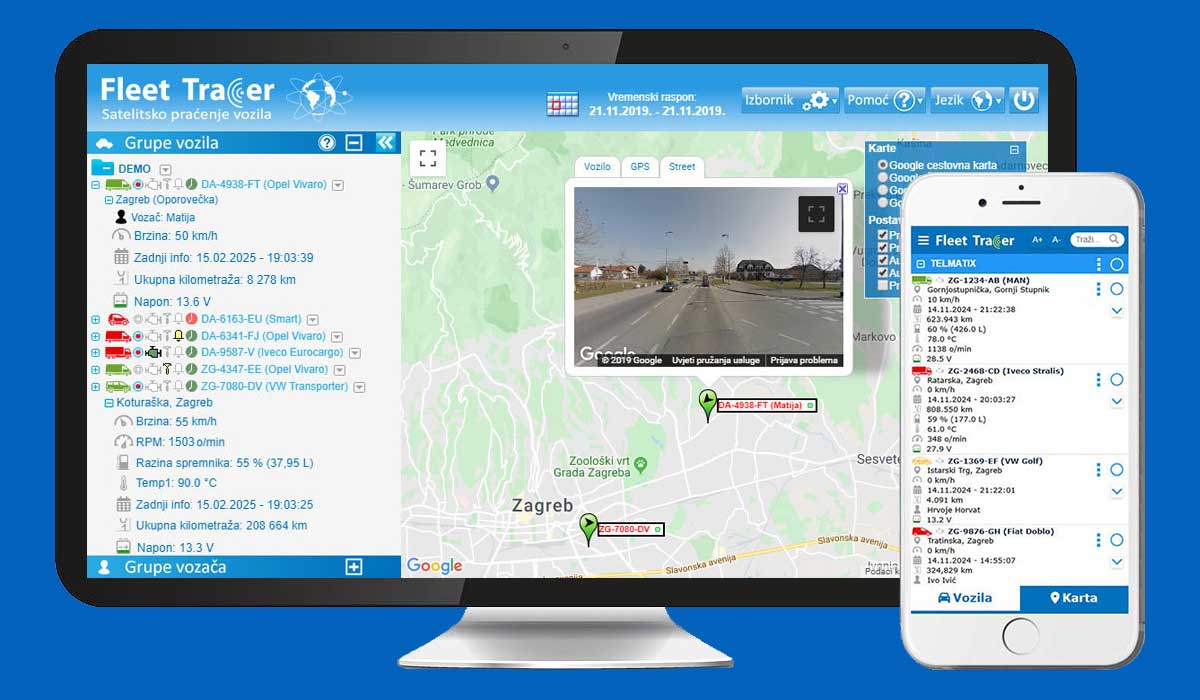 Fleet Tracer web aplikacija za GPS praćenje vozila